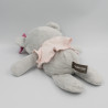 Doudou ours gris blanc robe rose ORCHESTRA