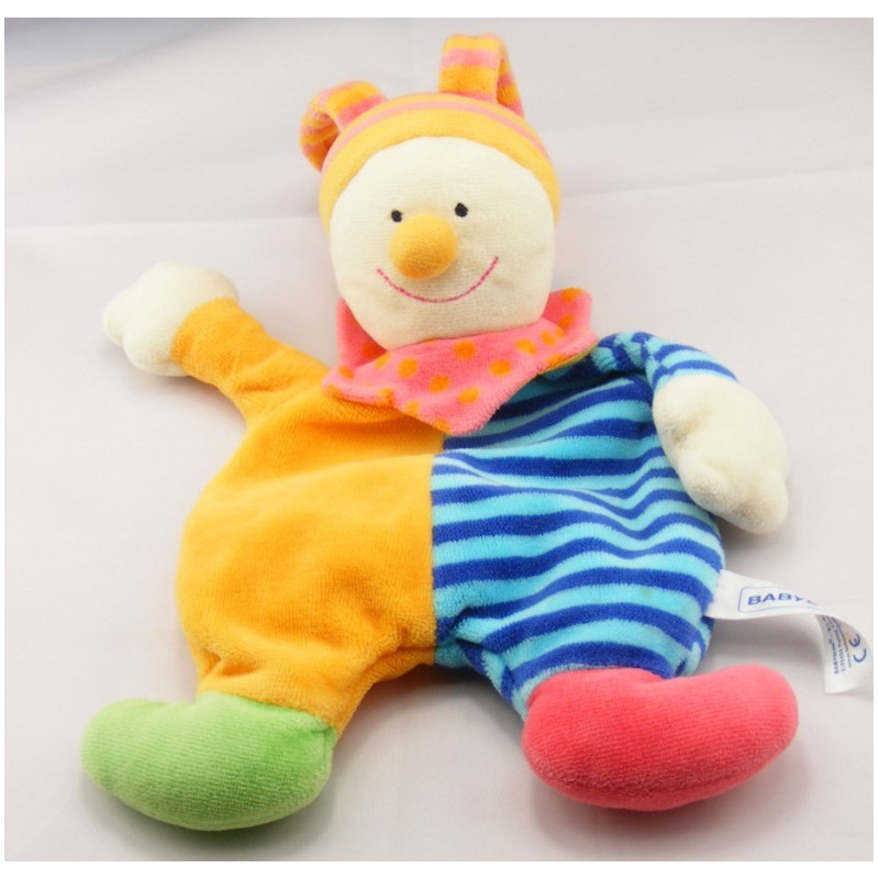 Doudou clown bleu rose BABYSUN