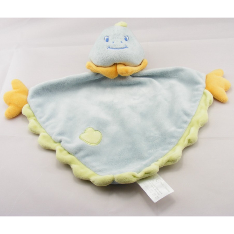 Doudou plat dinosaure jaune orange BENGY