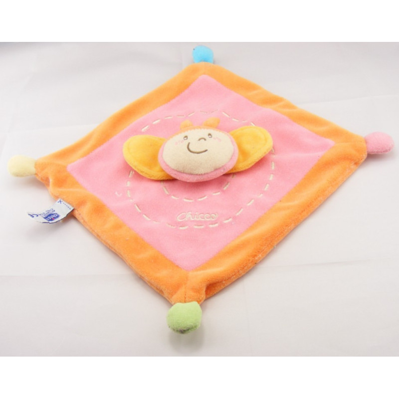 Doudou plat rond bleu vert chien CHICCO