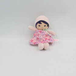 Mini Doudou poupée rose mauve fleurs KALOO