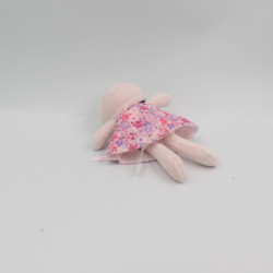Mini Doudou poupée rose mauve fleurs KALOO