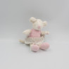 Doudou souris blanche rose grise Oscar J-LINE