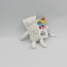 Petit Doudou ours chat blanc lune étoiles DPAM NEUF