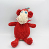 Doudou Bogos le singe rouge LES DEGLINGOS 30 cm