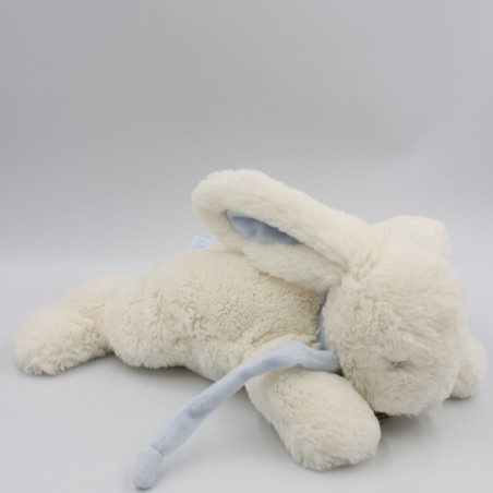 Doudou et compagnie lapin blanc bleu tout doux Bonbon 32 cm