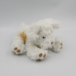 Doudou chien blanc marron beige HISTOIRE D'OURS