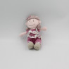 Doudou poupée fille rose prune robe fleurs Nina Kenza NOUKIE'S 17 cm