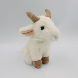 Peluche chèvre biquette blanche marron DOUDI