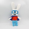 Doudou lapin Simon blanc rouge bleu cape Super héros JEMINI