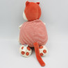 Doudou chat blanc rouge poissons SUCRE D'ORGE