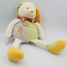 Doudou et compagnie lapin lapinou mauve vert jaune 45 cm