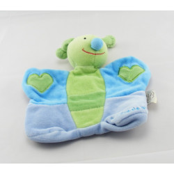 Doudou marionnette papillon bleu vert UN REVE DE BEBE