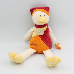 Doudou et Compagnie Canard orange rouge blanc Gédéon