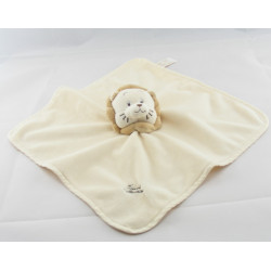 Doudou plat lion écru beige TIAMO 