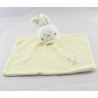 Doudou plat Lapin blanc jaune cerf volant INFLUX