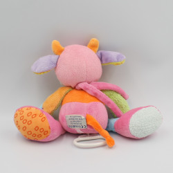 Doudou musical vache rose orange vert bleu Funny Farmer NATTOU