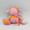 Doudou musical vache rose orange vert bleu Funny Farmer NATTOU