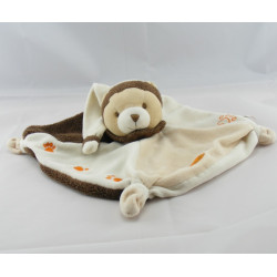 Doudou plat ours écru blanc marron BABY NAT