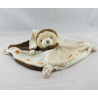 Doudou plat ours écru blanc marron BABY NAT