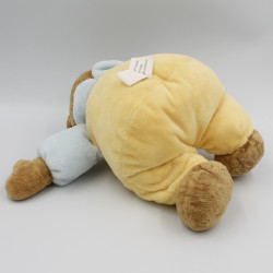 Doudou ours marron jaune bleu QUELLE LA SOURCE