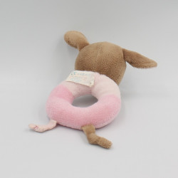 Doudou hochet faon biche Rosy marron rose NATTOU
