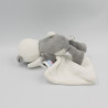 Doudou panda gris blanc mouchoir SUCRE D'ORGE