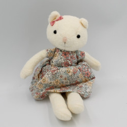 Peluche doudou chat blanc robe fleurs JELLYCAT