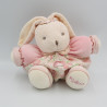 Doudou Lapin boule lilirose fleurs bonnet rose Kaloo 25 cm