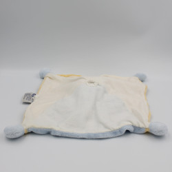 Doudou plat Pattou chat tigre bleu jaune NATTOU