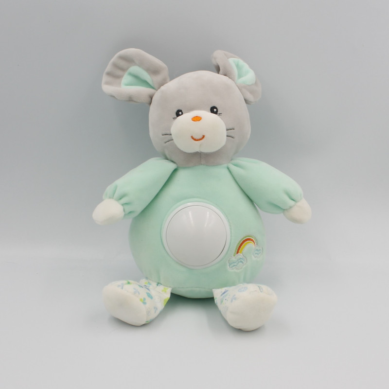 Doudou veilleuse souris gris vert escargot GIPSY