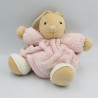 Doudou lapin plume blanc rose KALOO