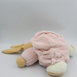 Doudou lapin plume blanc rose KALOO