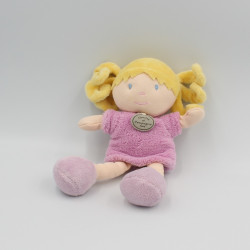 Doudou et compagnie poupée fille Melle rose nattes blonde