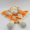 Doudou plat lion jaune orange gris NICOTOY
