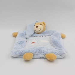 Doudou plat ours bleu bateau KALOO