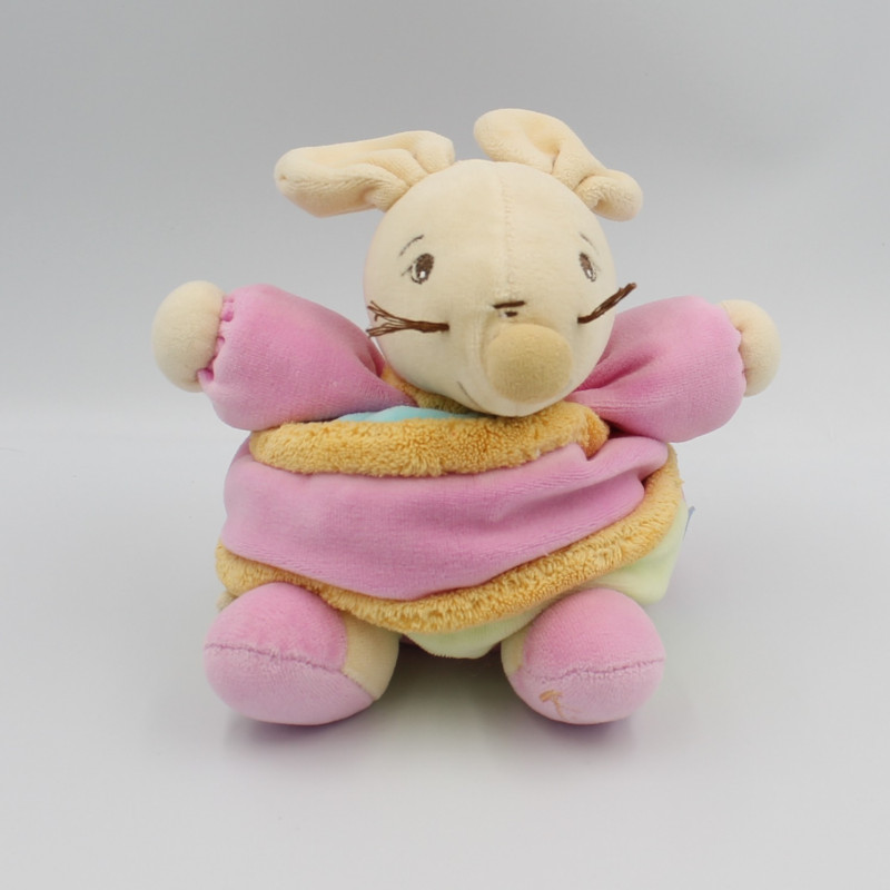 Doudou souris rose bleu vert orange LOLLIES KALOO