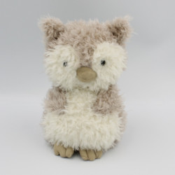 Peluche oiseau chouette hibou beige blanc JELLYCAT