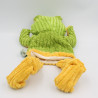Doudou marionnette côtelée grenouille verte jaune fleurs BABY NAT