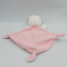 Doudou plat ours rose blanc plume indien MOTS D'ENFANTS