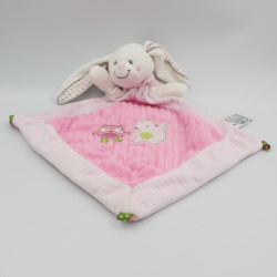 Doudou plat lapin rose hibou écureuil MOTS D'ENFANTS