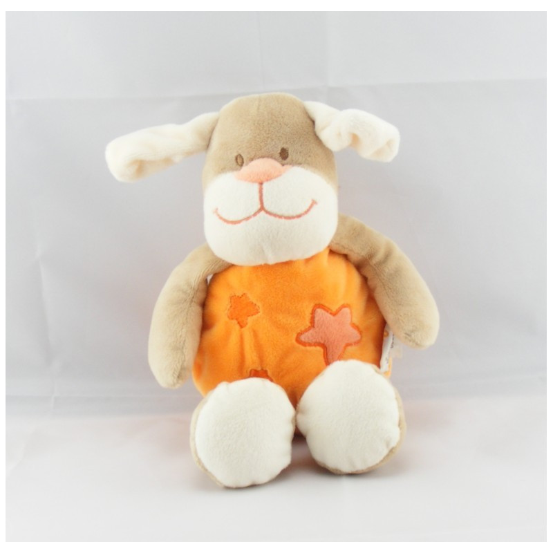 Doudou chien beige orange étoile DOUKIDOU