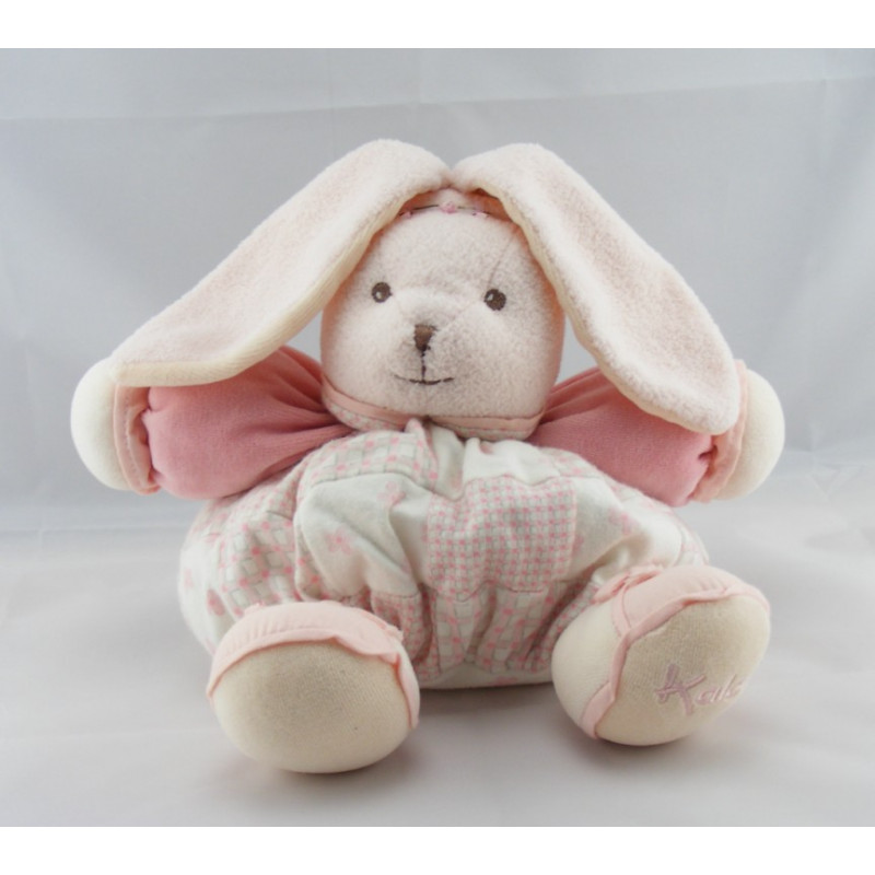 Doudou Lapin lilirose robe à fleurs bandeau Kaloo