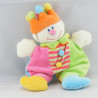 Doudou semi plat Clown multicolore couronne JOLLYBABY