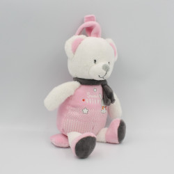 Doudou musical ours blanc rose gris Sweet Dreams MOTS D'ENFANTS