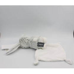 Doudou ours déguisé en lapin blanc gris mouchoir Happy Baby ORCHESTRA PREMAMAN