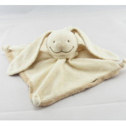 Doudou plat lapin écru foulard dessous beige NICOTOY