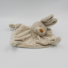 Doudou plat carré lapin gris beige GRAIN DE BLE