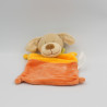 Doudou plat Chien jaune orange Nicotoy