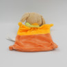 Doudou plat Chien jaune orange Nicotoy